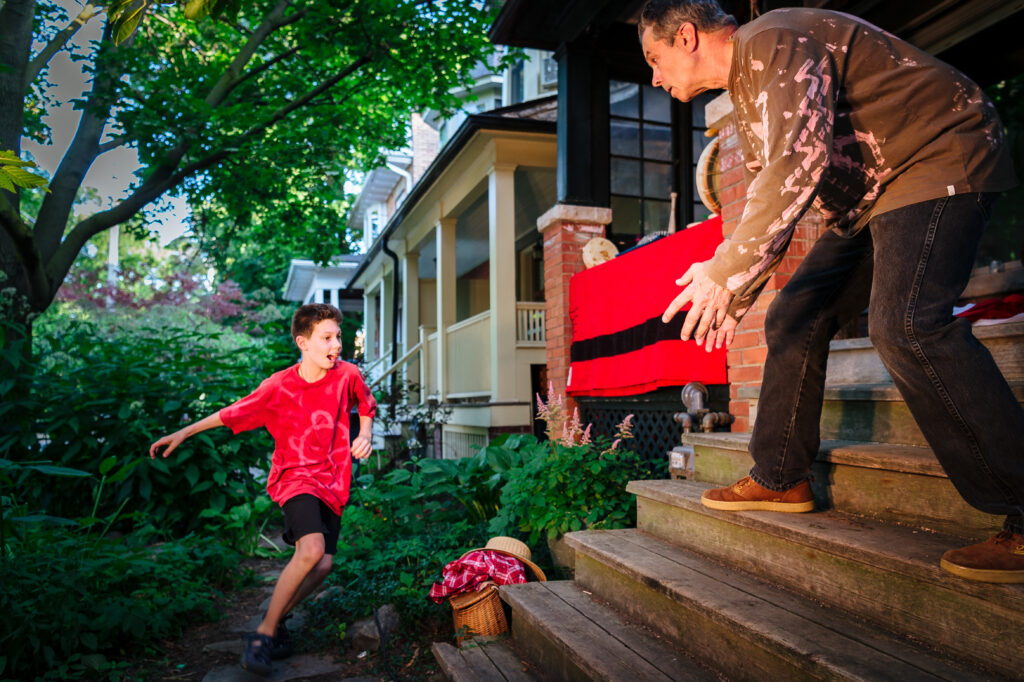 Every day people living in the Seaton Village area of Toronto team with choreographers to create dances on their own front porches. Picture credit: Porch View Dances.