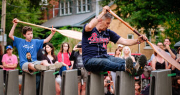 Jim and Owen Adams, an Indigenous father/son duo, keep exploring teachings from the Medicine Wheel in Real People Dancing, soon to be enjoyed again in Toronto's Seaton Village neighbourhood. Picture credit: Porch View Dances