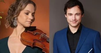 Hilary Hahn (left) and Nicolas Ellis (right)