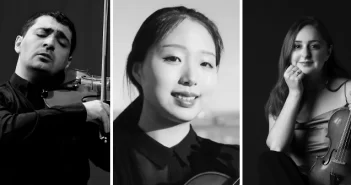 Left to right: Canadian Queen Elisabeth Competition participants Daniel Kogan, Alice Lee, and Julia Mirzoev (Photos provided)